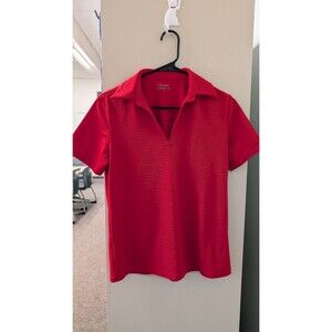Women's Lady Hagen Red Striped Golf Polo Shirt